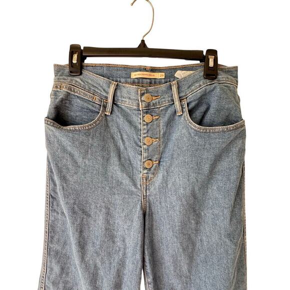 Levis Womens Mile High Cropped Wide Leg Jeans W 29 Button Fly Fisherman Sailor - Picture 10 of 15